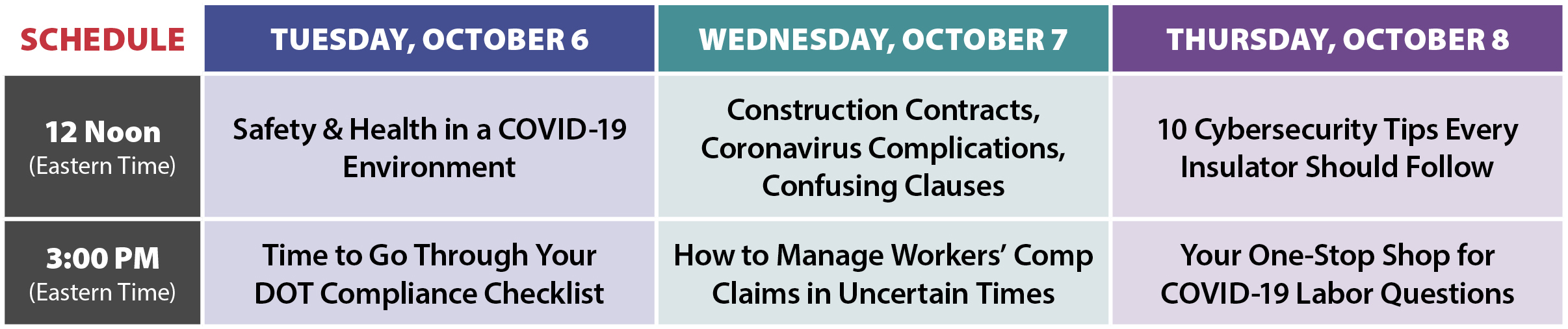 ICAA Virt Mtg Schedule